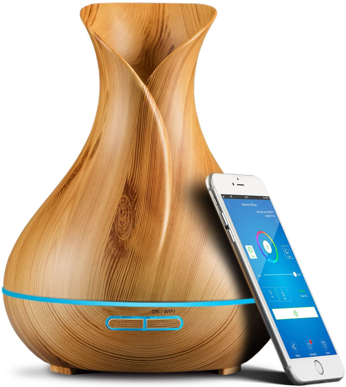 Wood Grain Diffuser with Bluetooth Technology